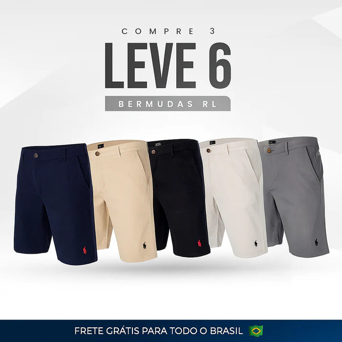 |Combo 6| Bermudas Sarja RL - QUEIMA DE ESTOQUE!