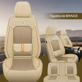 Capa para Banco de Carro Completa em Couro Legítimo Universal Italian + BRINDE: Tapete Completo