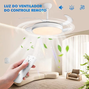 Ventilador de Teto 4 Pás Retráteis Ultra Silencioso - [Mês do Cliente]