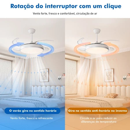 Ventilador de Teto 4 Pás Retráteis Ultra Silencioso - [Mês do Cliente]