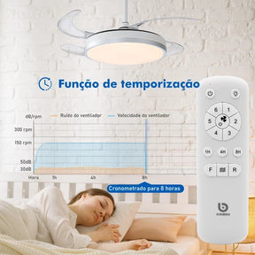 Ventilador de Teto 4 Pás Retráteis Ultra Silencioso - [Mês do Cliente]