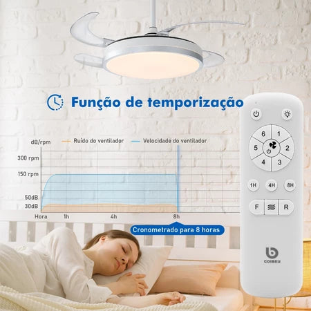 Ventilador de Teto 4 Pás Retráteis Ultra Silencioso - [Mês do Cliente]