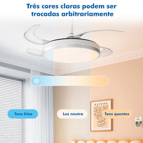 Ventilador de Teto 4 Pás Retráteis Ultra Silencioso - [Mês do Cliente]