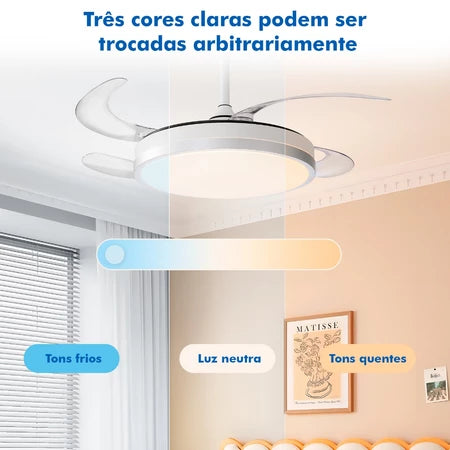 Ventilador de Teto 4 Pás Retráteis Ultra Silencioso - [Mês do Cliente]