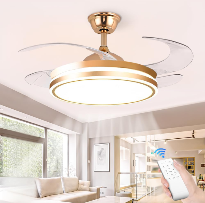 Ventilador de Teto 4 Pás Retráteis Ultra Silencioso - [Mês do Cliente]